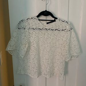 Zara white eyelet blouse. Medium. VGUC.